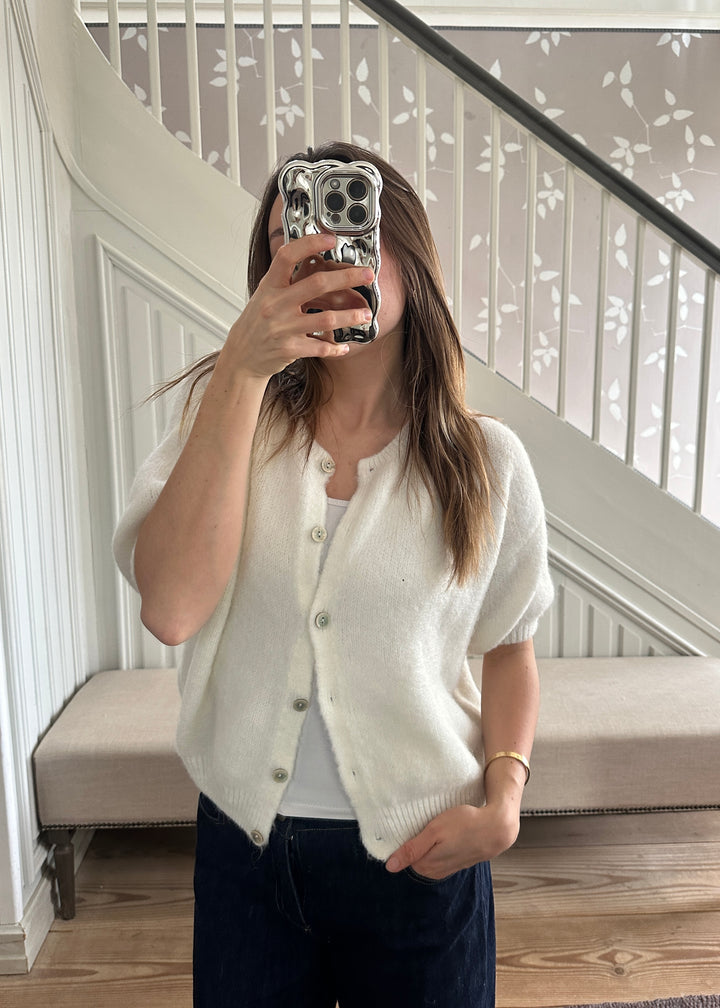 Elina Alpaca Cardigan - White