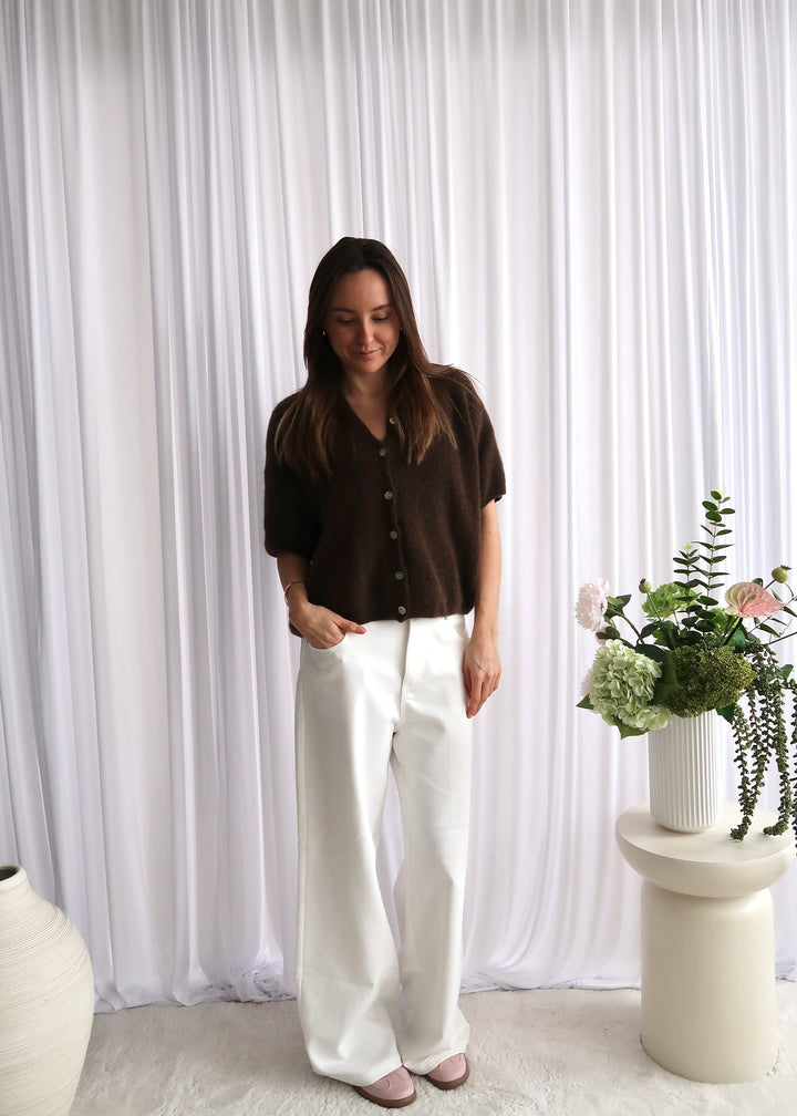 Ellie Alpaca Cardigan - Brown