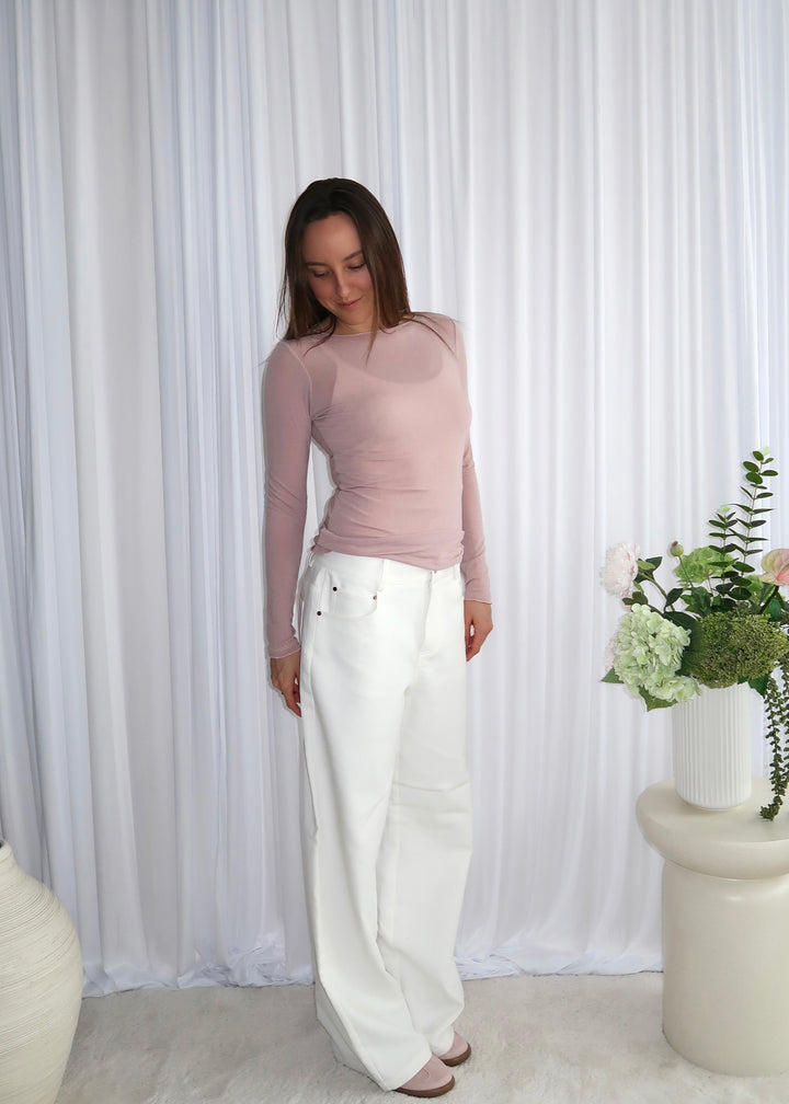 Luna Sheer Blouse - Old Pink