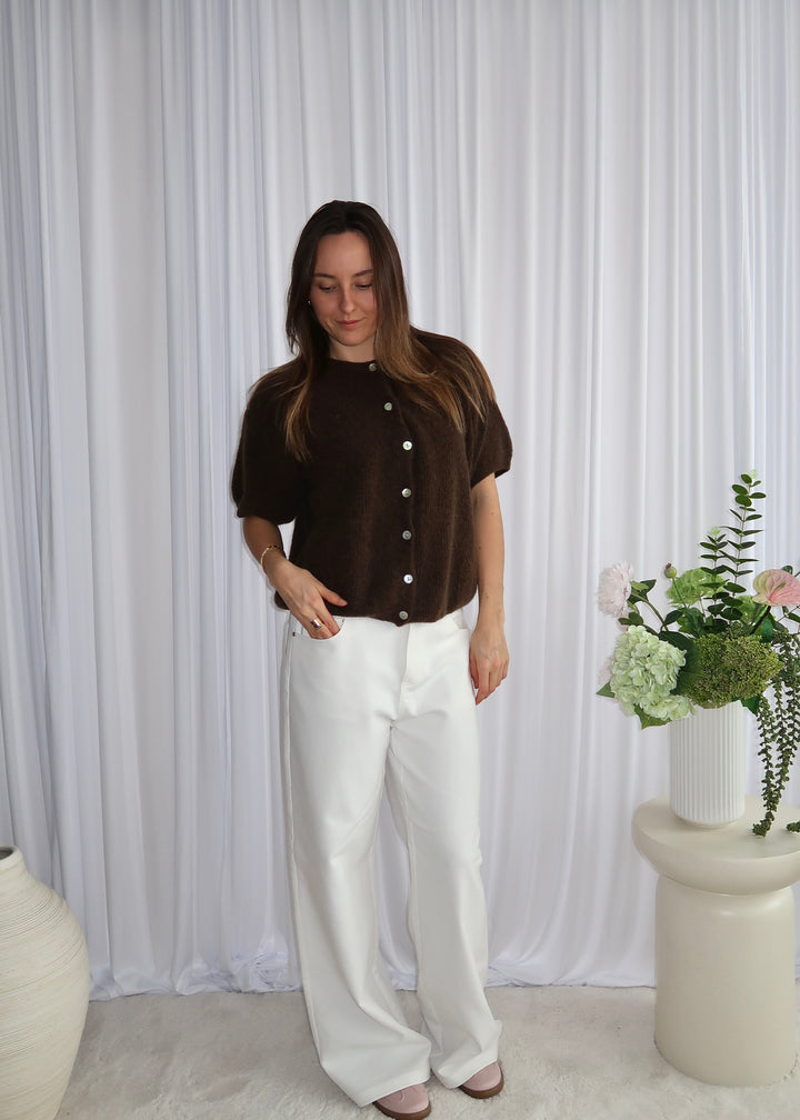 Ellie Alpaca Cardigan - Brown