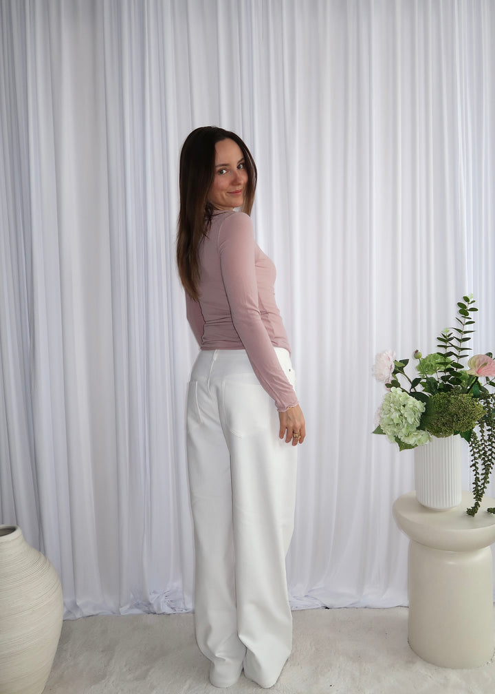 Luna Sheer Blouse - Old Pink