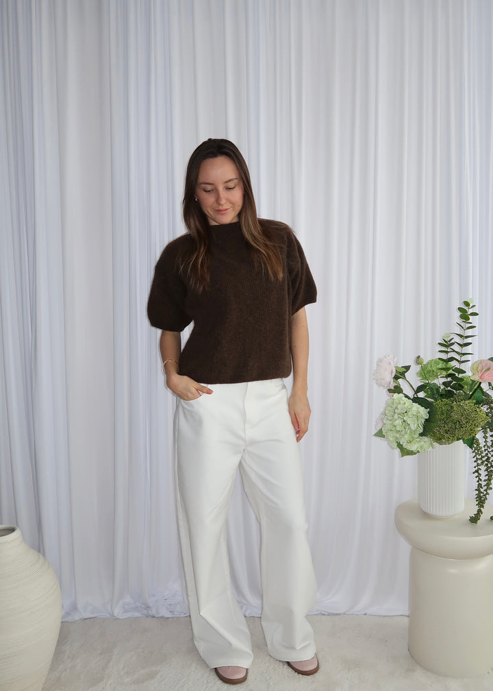 Ellie Alpaca Cardigan - Brown