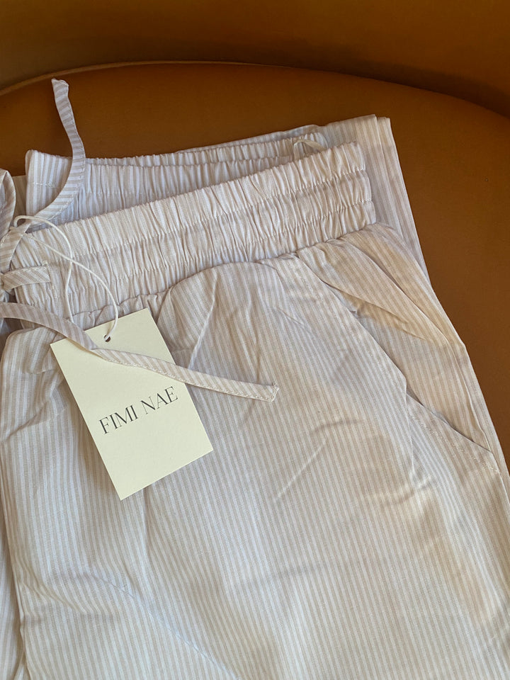 Gestreifte Hose Vanille