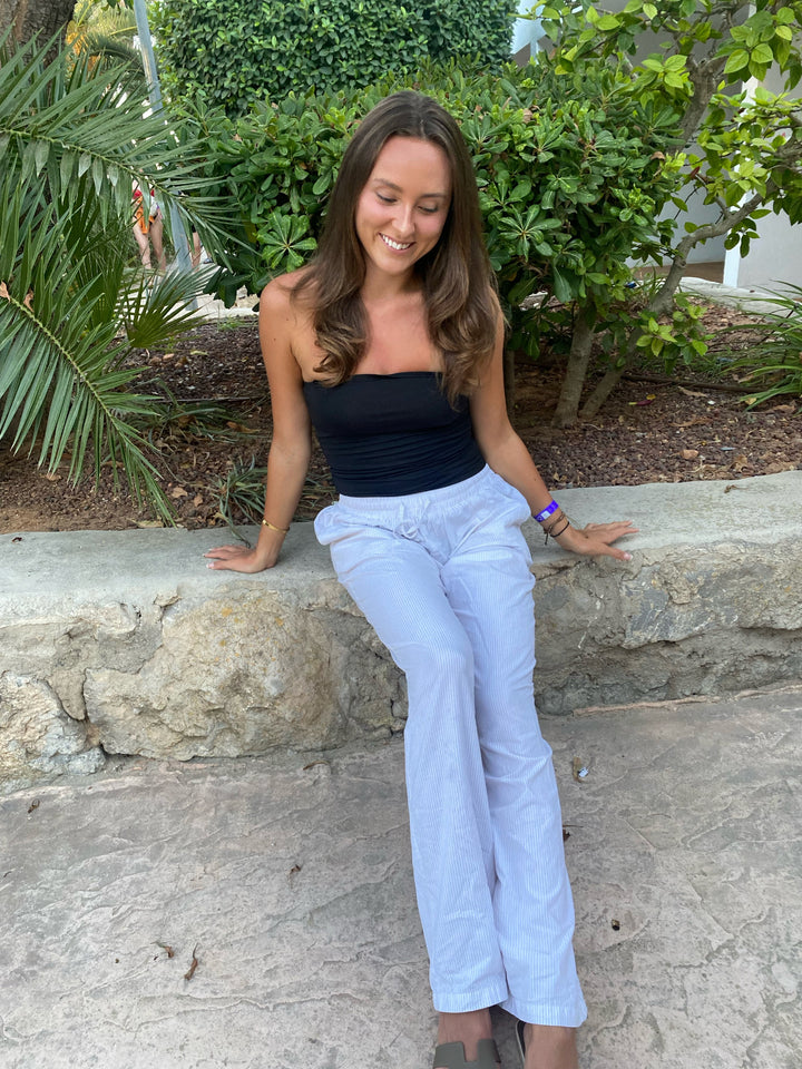 Gestreifte Hose Vanille