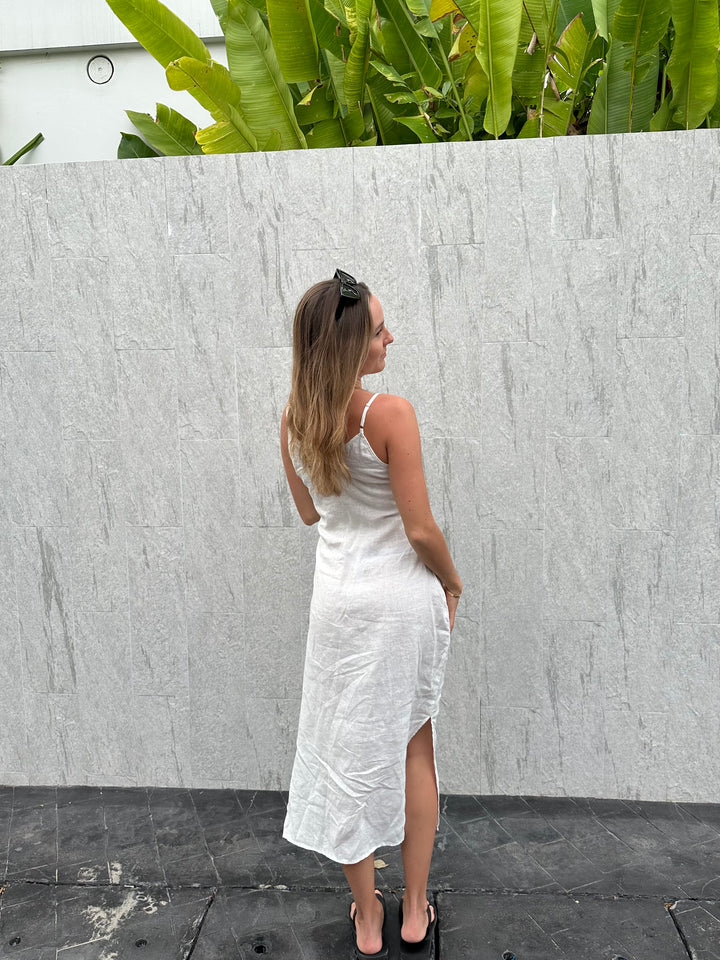 Fiona Leinenkleid – Weiß