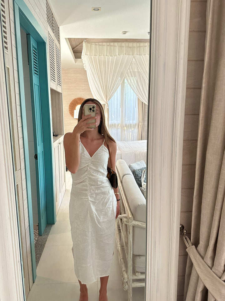 Fiona Leinenkleid – Weiß