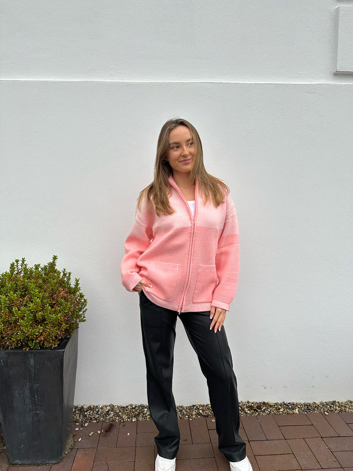 Reißverschlusspullover Rosa