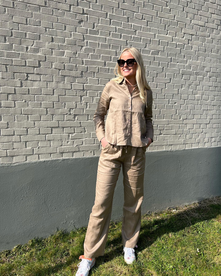 Leinenhemd goldbraun