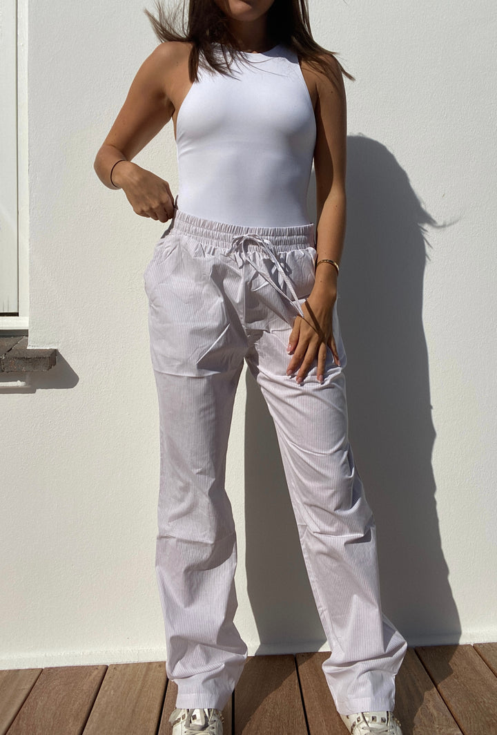 Gestreifte Hose Vanille