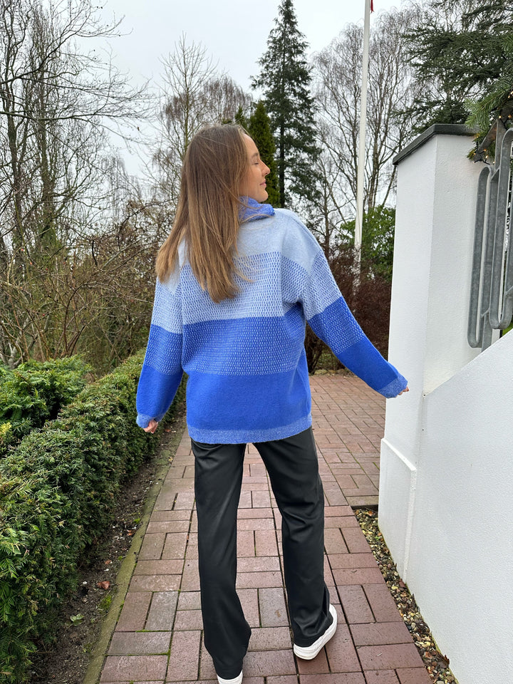 Reißverschlusspullover Blau