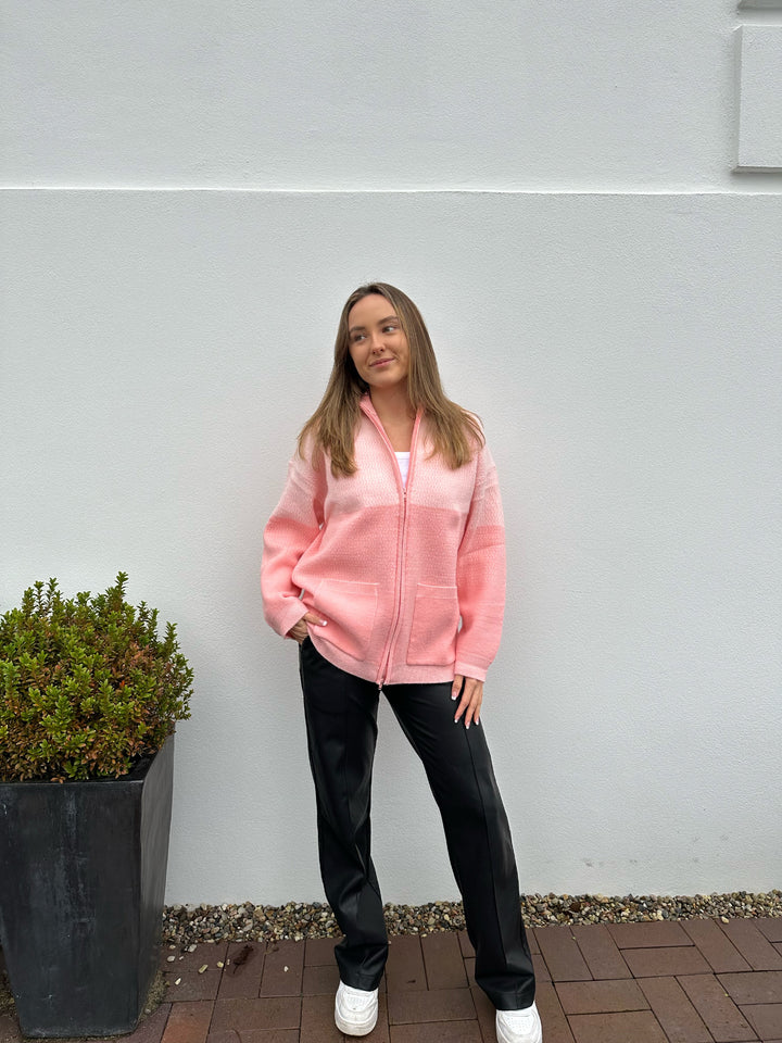 Reißverschlusspullover Rosa