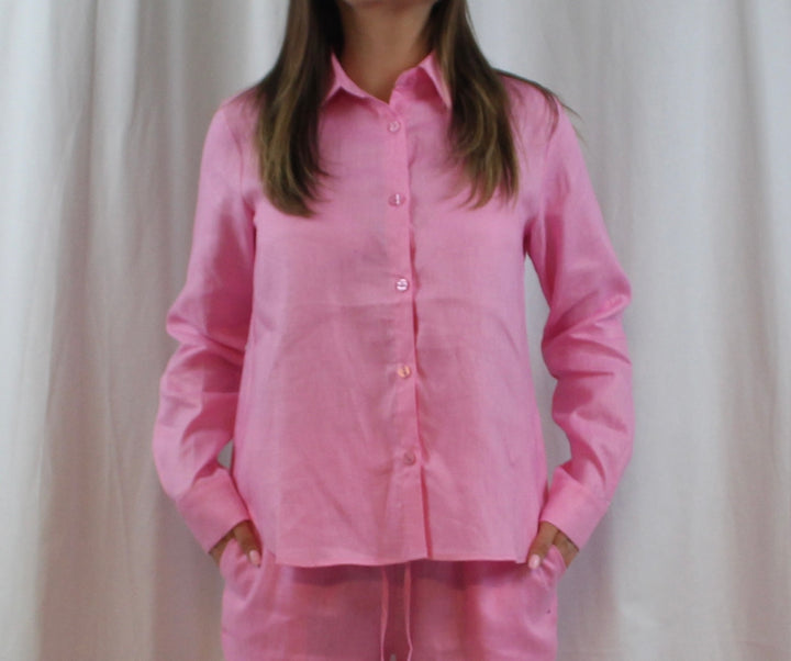 Leinenhemd rosa