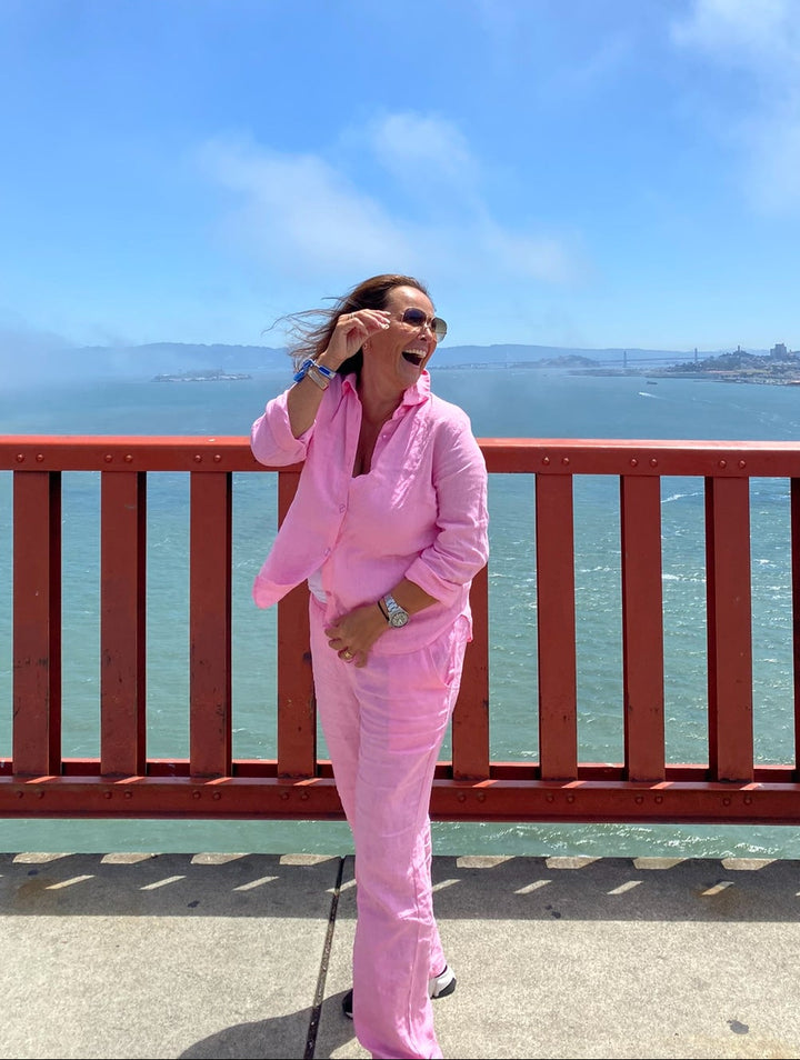 Hørskjorte lyserød